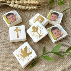 Guimauves personnalisées photo décor communion
