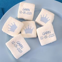 Guimauves personnalisées texte décor Couronne bleu