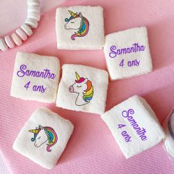 48 Guimauves personnalisées texte décor Licorne pop