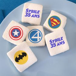 Guimauves personnalisées texte décor Super héros