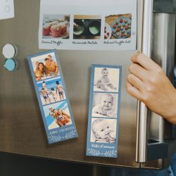 Magnets personnalisés bois brin bleu