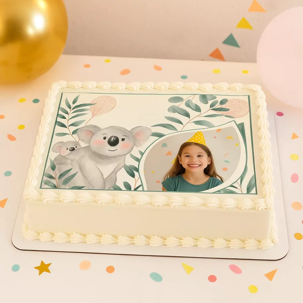 Feuille de sucre Koala pour gâteau A4 personnalisé