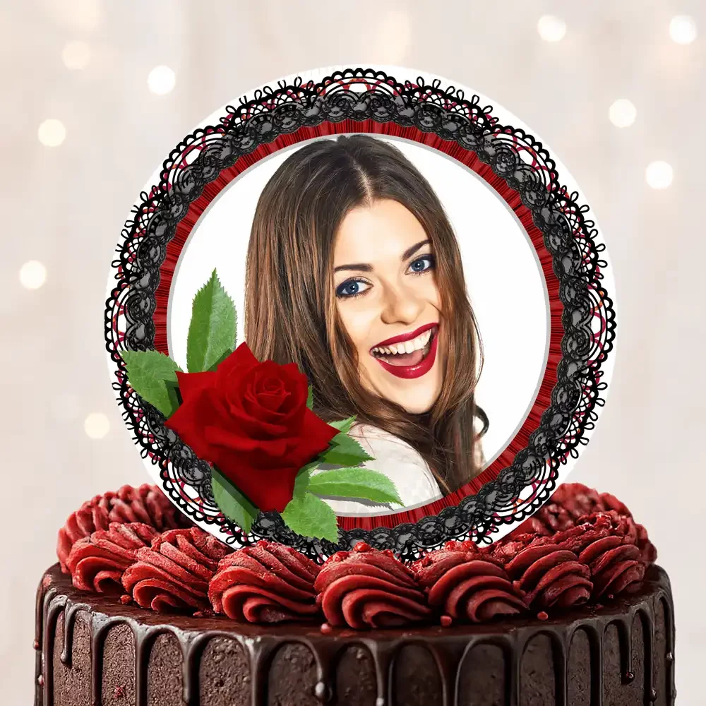 Disque sucre personnalisé pour gâteau Romantique
