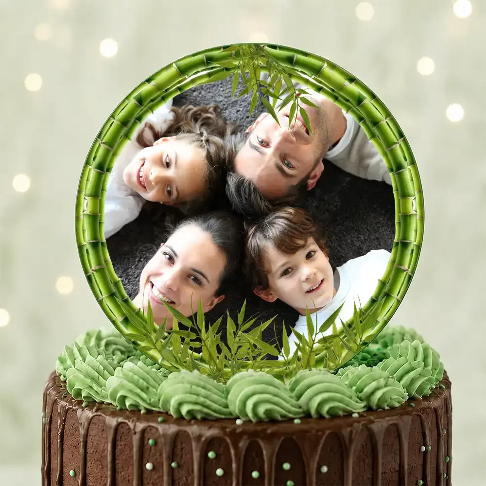 Disque sucre personnalisé pour gâteau Bambou