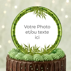 Disque sucre personnalisé pour gâteau Bambou