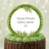 Disque sucre personnalisé pour gâteau Bambou