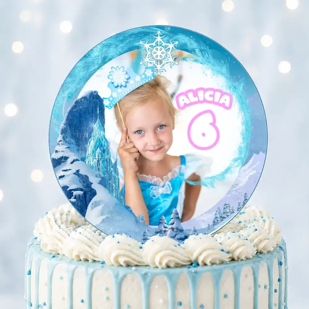 Disque sucre personnalisé pour gâteau Glaciers
