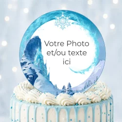 Disque sucre personnalisé pour gâteau Glaciers