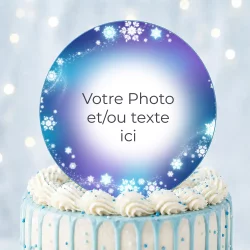 Disque sucre personnalisé pour gâteau Neige