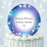 Disque sucre personnalisé pour gâteau Neige
