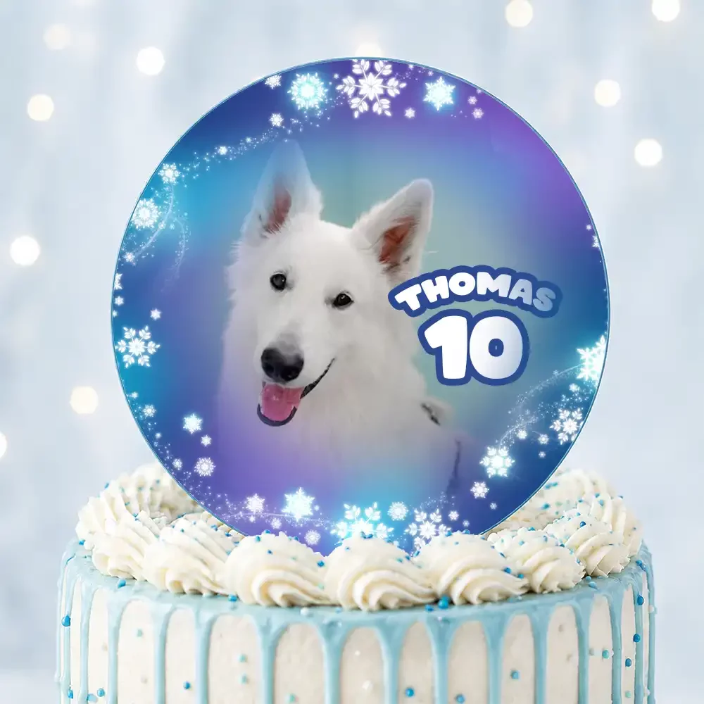 Disque sucre personnalisé pour gâteau Neige