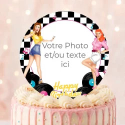 Disque sucre personnalisé pour gâteau Pin up