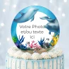 Disque sucre personnalisé pour gâteau Dauphins