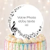 Disque sucre personnalisé pour gâteau Musique