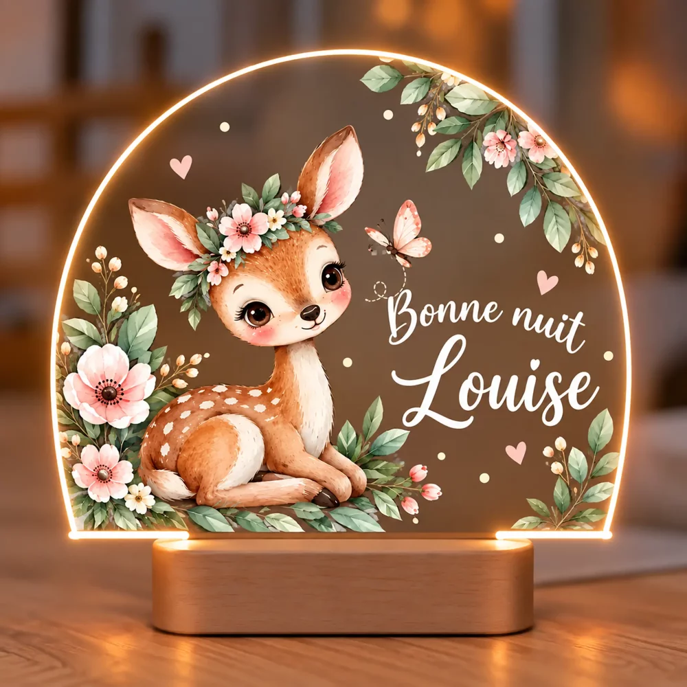 Lampe veilleuse personnalisée Biche