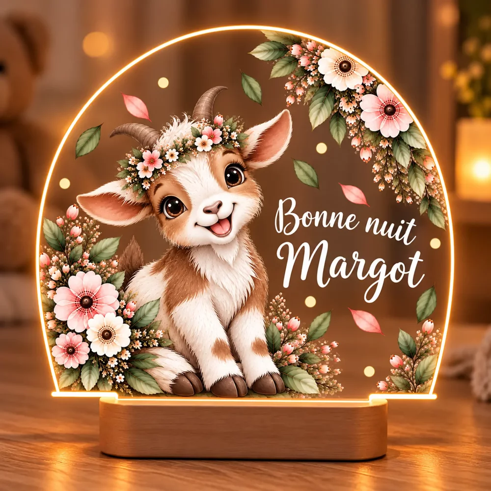 Lampe veilleuse personnalisée chèvre