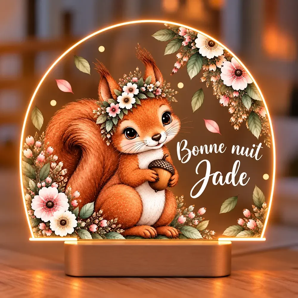 Lampe veilleuse personnalisée Ecureuil