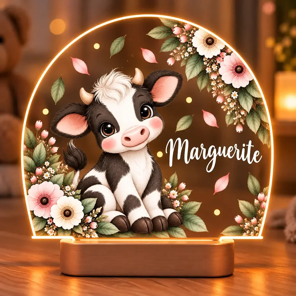 Lampe veilleuse personnalisée Vache