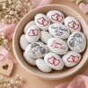 Dragées personnalisées décor coeurs croisés au chocolat