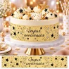 Bandes de gâteaux sucre décor Joyeux Anniversaire noir