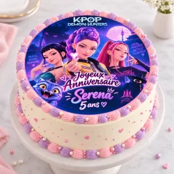Disque sucre Kpop Demon Hunter personnalisé pour gâteau