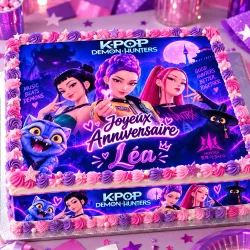 Kit deco gâteau personnalisé Kpop Demon Hunter A4