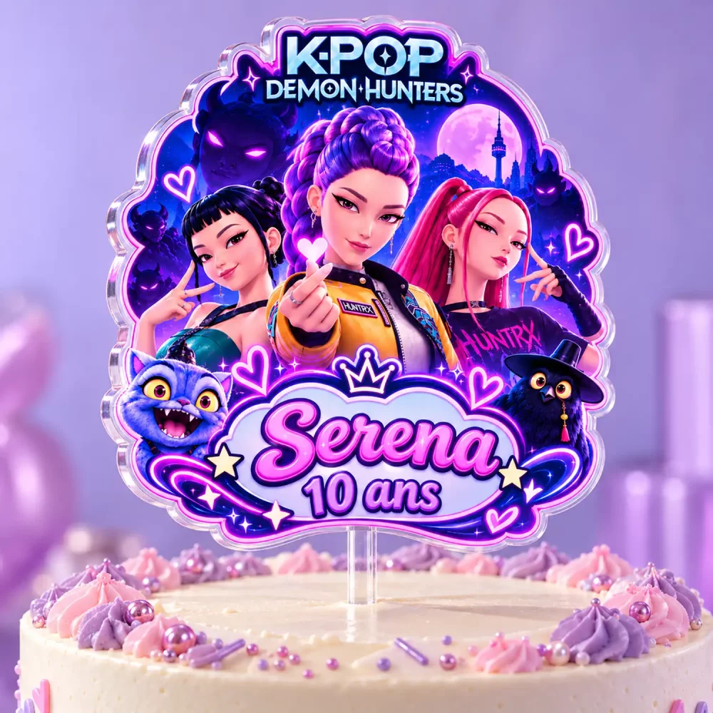 Cake topper Kpop Demon Hunter personnalisé