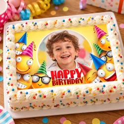 Feuille de sucre A3 personnalisé Smiley & Emoji