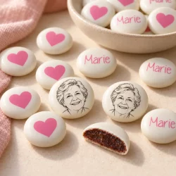 Palets choc' personnalisés décor coeur