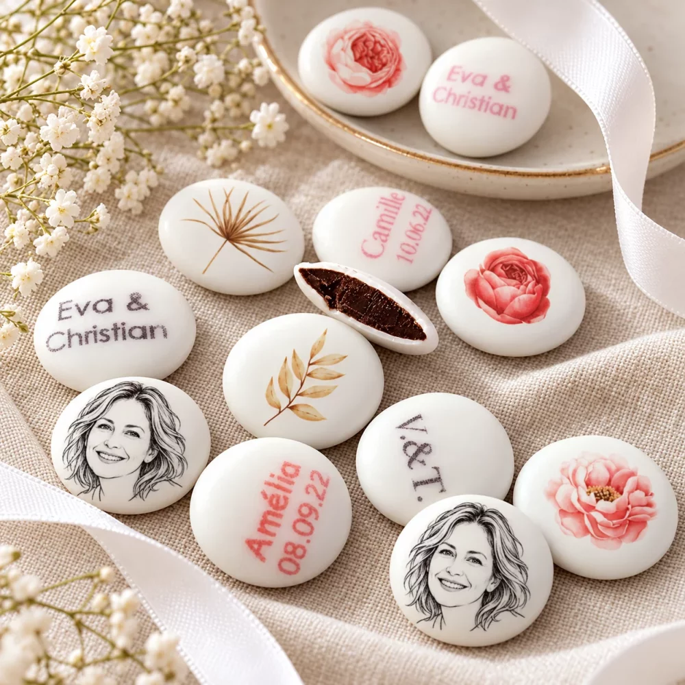 Palets choc' personnalisés décor roses vintages