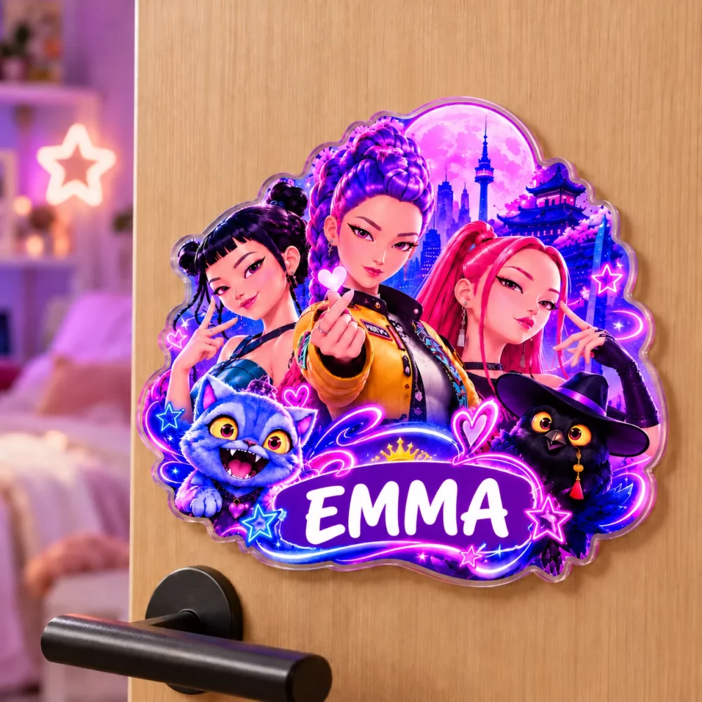 Plaque de porte personnalisée Kpop Demon Hunter