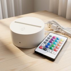 socle et et télécommande blanche pour Lampe/veilleuse personnalisée