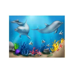 Décor sur sucre Dauphins A4