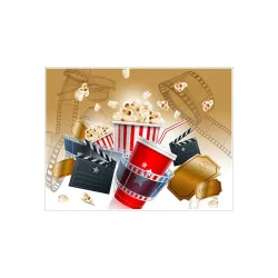 Décor sur sucre Décor cinema pop corn A4