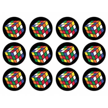12 Mini décors sur sucre Rubik's Cube