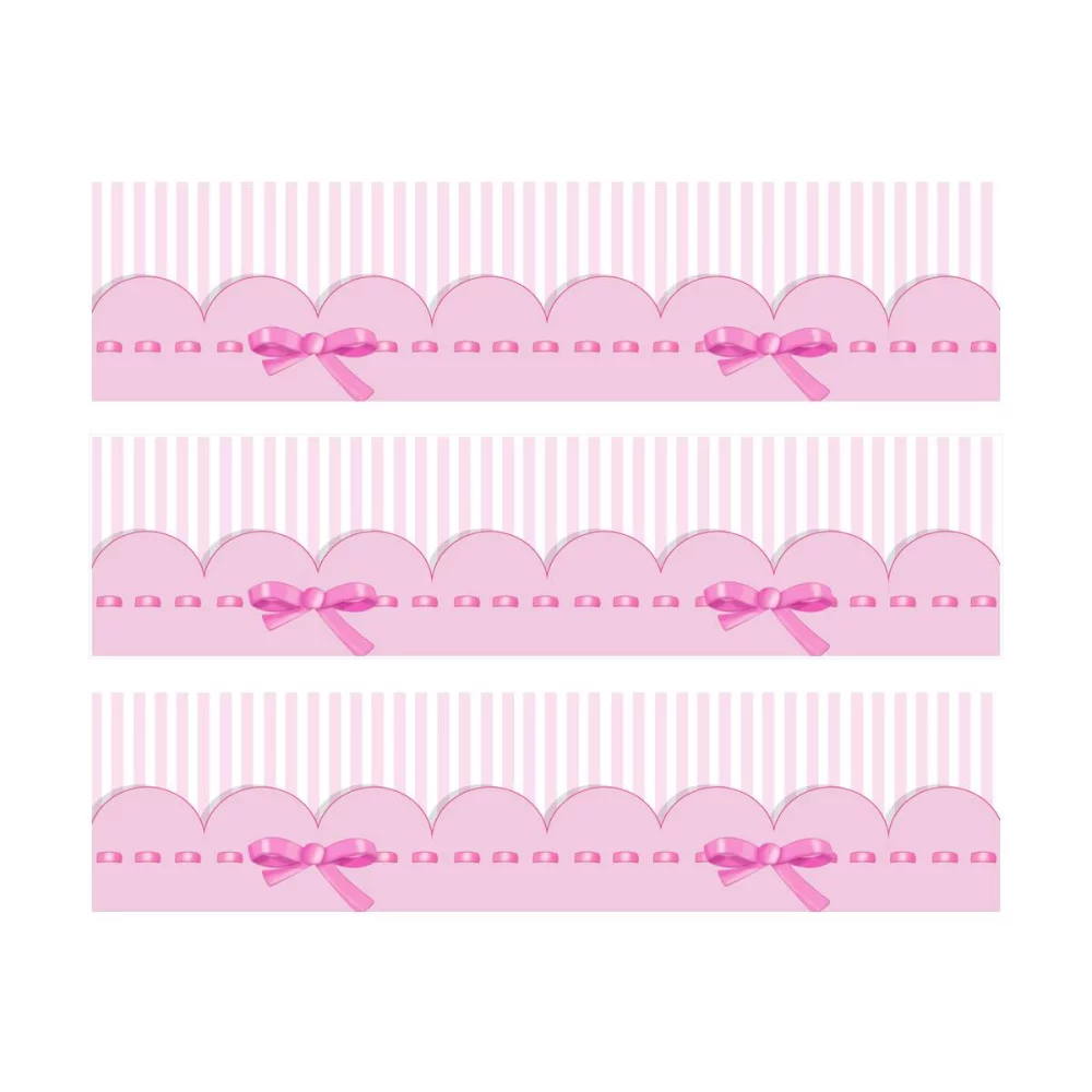 3 Bandes de gâteaux sucre décor Baby rose