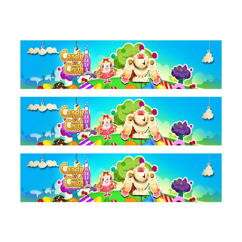 3 Bandes de gâteaux sucre décor Candy Crush
