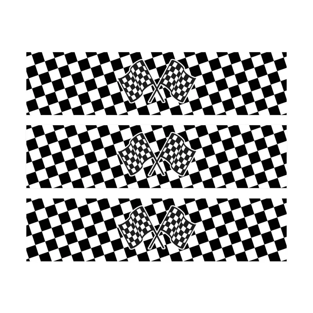 3 Bandes de gâteaux sucre décor damier