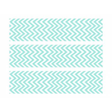 3 Bandes de gâteaux sucre décor chevrons bleu