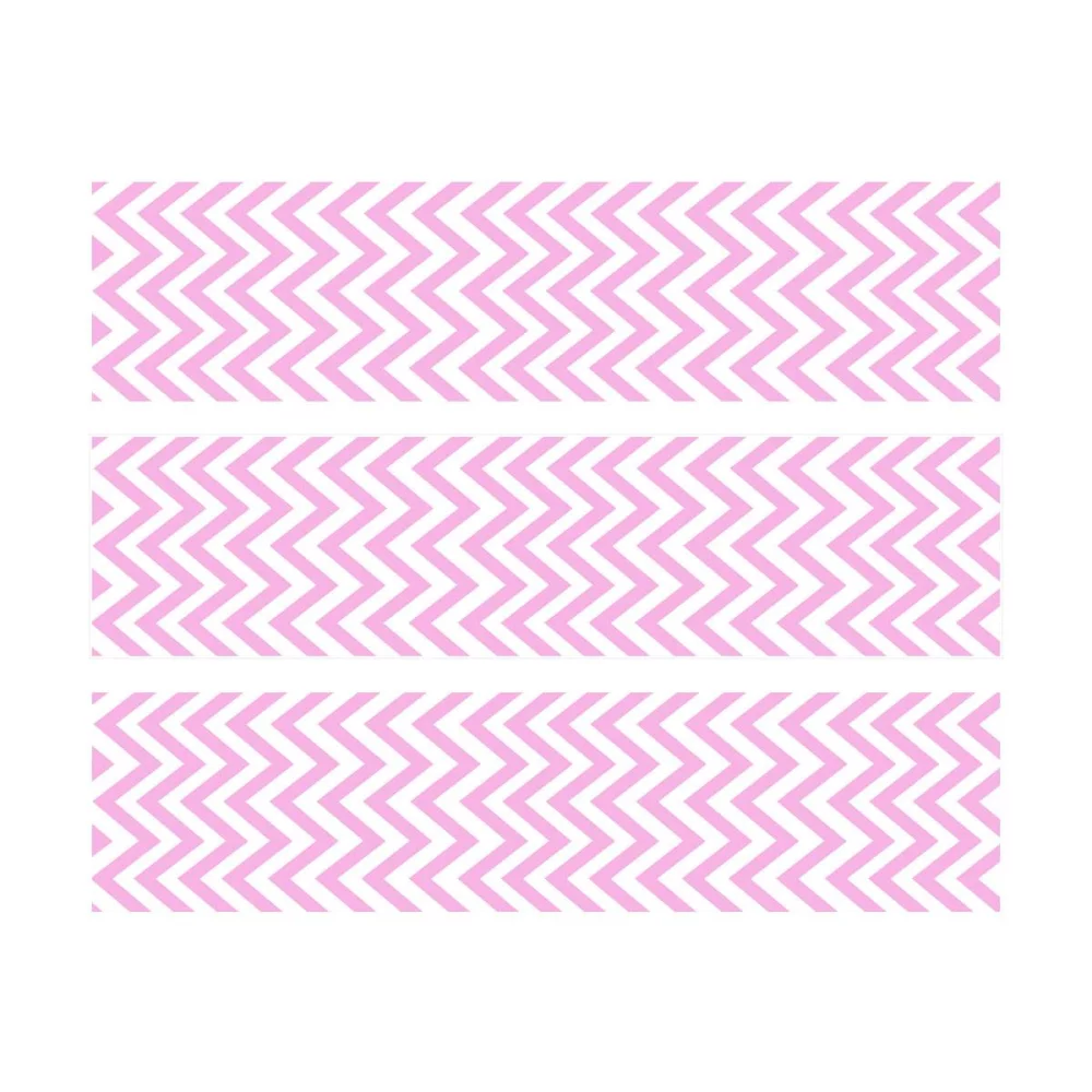3 Bandes de gâteaux sucre décor chevrons rose