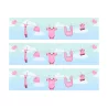 3 Bandes de gâteaux sucre décor baby shower rose