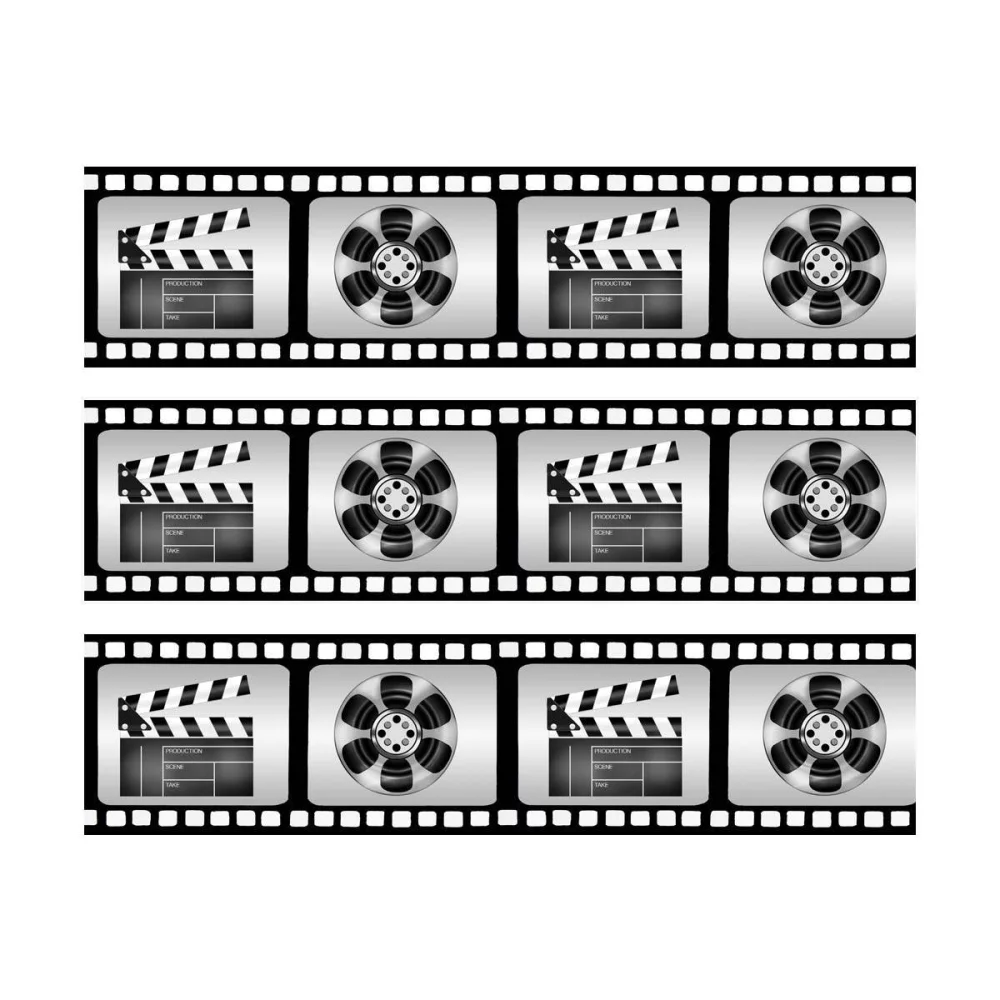 3 Bandes de gâteaux sucre décor Cinéma
