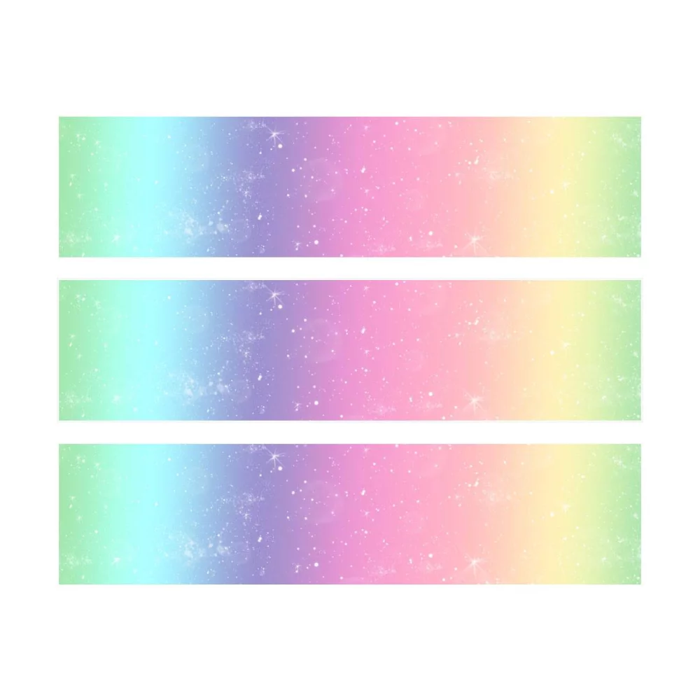 3 Bandes de gâteaux sucre décor arc en ciel