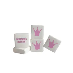 Guimauves personnalisées texte décor Couronne rose