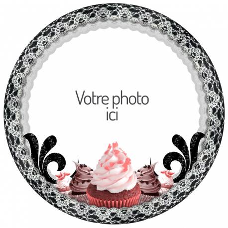 Décor sur sucre Black cupcakes à personnaliser