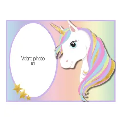 Feuille de sucre A4 personnalisé Licorne 