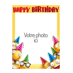 Feuille de sucre A4 personnalisé Smiley & Emoji