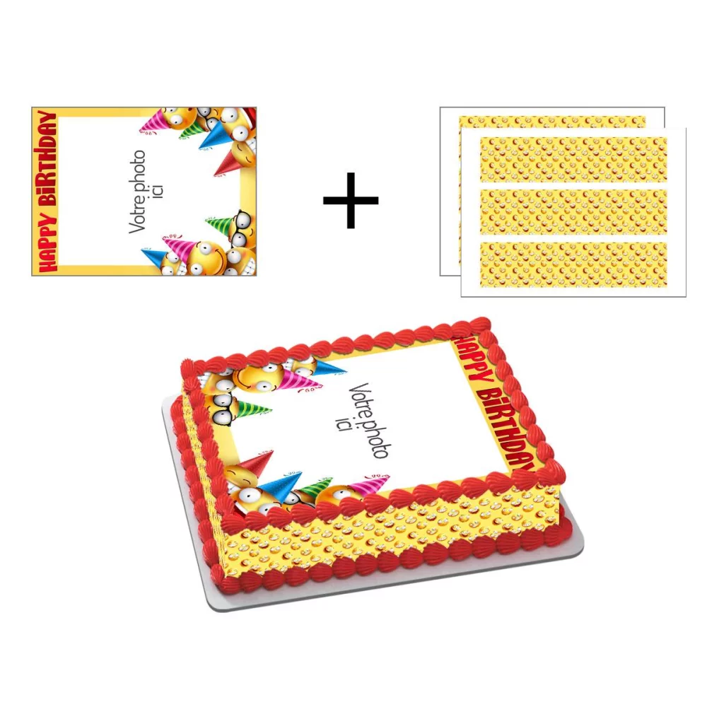 Kit deco gâteau personnalisé Smiley