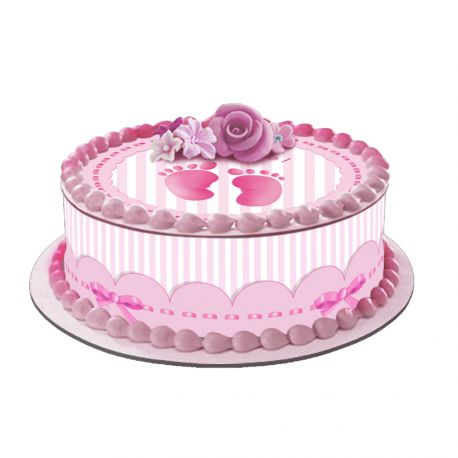 Kit deco de gâteau Baby rose