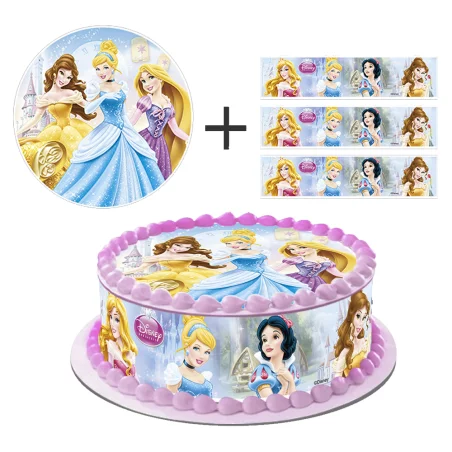 Décor Comestible Pour Gâteau - Feuille De Sucre Imprimée Princesses Disney - Diamètre 20cm - Neuf